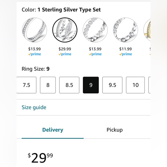 A21. 3 Pcs 2mm Women Stackable Eternity Rings 18K White Gold Plated CZ - Size 9 - Picture 4 of 4